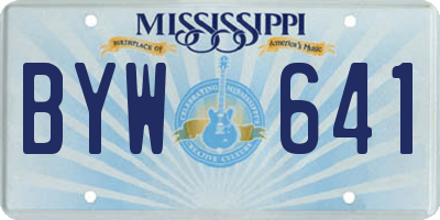 MS license plate BYW641