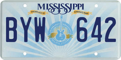 MS license plate BYW642