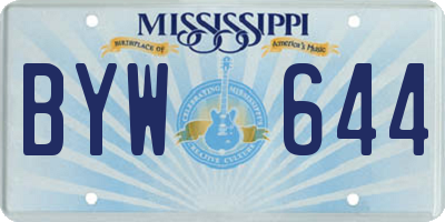 MS license plate BYW644