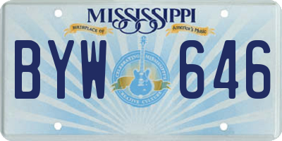 MS license plate BYW646