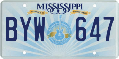 MS license plate BYW647