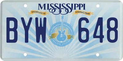 MS license plate BYW648