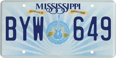 MS license plate BYW649
