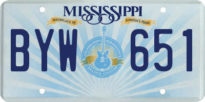 MS license plate BYW651