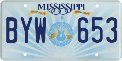 MS license plate BYW653