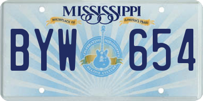 MS license plate BYW654