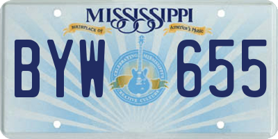MS license plate BYW655