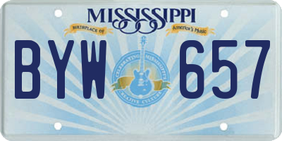 MS license plate BYW657