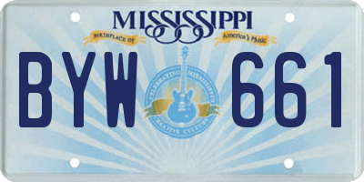 MS license plate BYW661