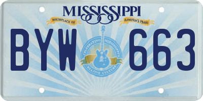 MS license plate BYW663
