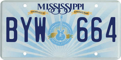 MS license plate BYW664