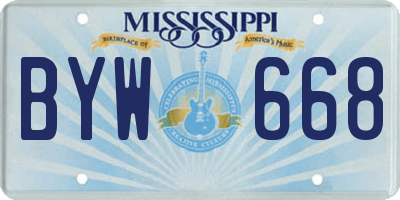 MS license plate BYW668