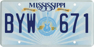 MS license plate BYW671