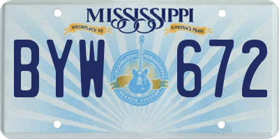 MS license plate BYW672