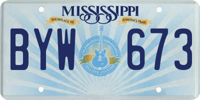MS license plate BYW673