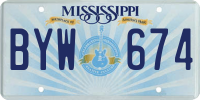 MS license plate BYW674