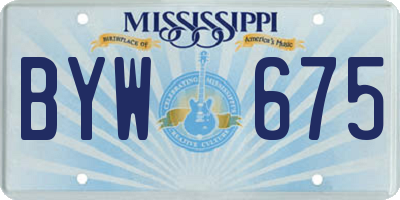 MS license plate BYW675