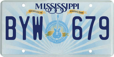 MS license plate BYW679