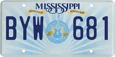 MS license plate BYW681