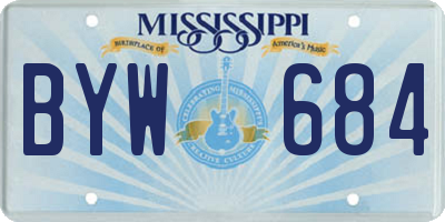 MS license plate BYW684