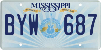 MS license plate BYW687