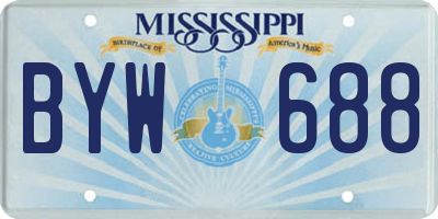 MS license plate BYW688
