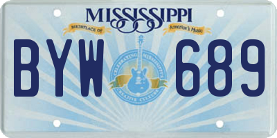 MS license plate BYW689