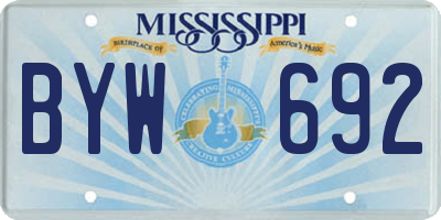 MS license plate BYW692