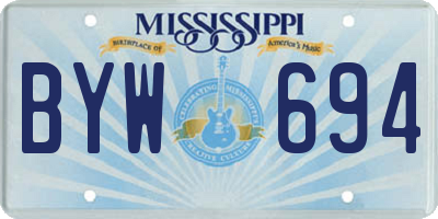 MS license plate BYW694