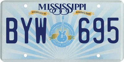 MS license plate BYW695