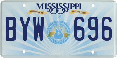 MS license plate BYW696