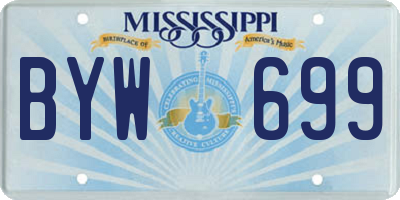 MS license plate BYW699