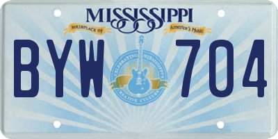 MS license plate BYW704