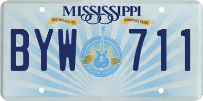 MS license plate BYW711