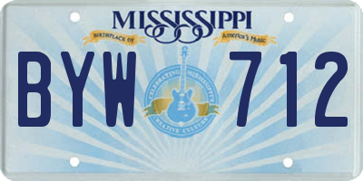 MS license plate BYW712
