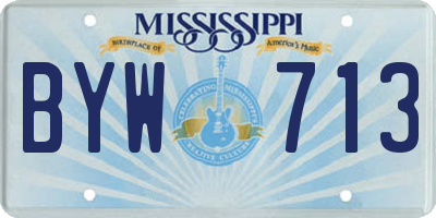 MS license plate BYW713