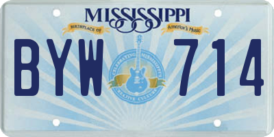 MS license plate BYW714