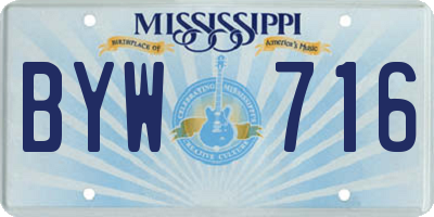 MS license plate BYW716