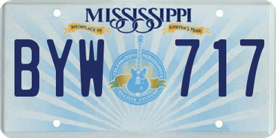 MS license plate BYW717