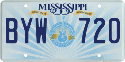 MS license plate BYW720