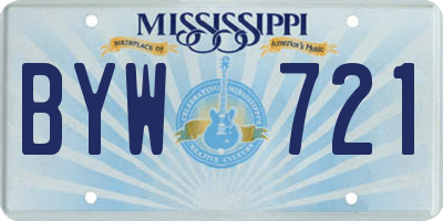 MS license plate BYW721
