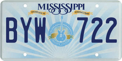 MS license plate BYW722