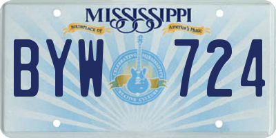 MS license plate BYW724