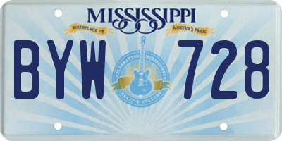 MS license plate BYW728