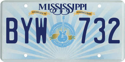 MS license plate BYW732