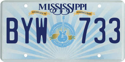 MS license plate BYW733