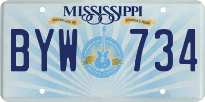 MS license plate BYW734