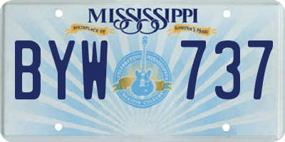 MS license plate BYW737