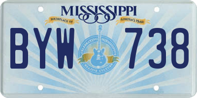 MS license plate BYW738