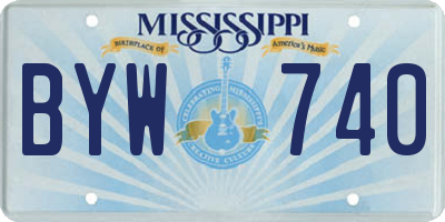 MS license plate BYW740